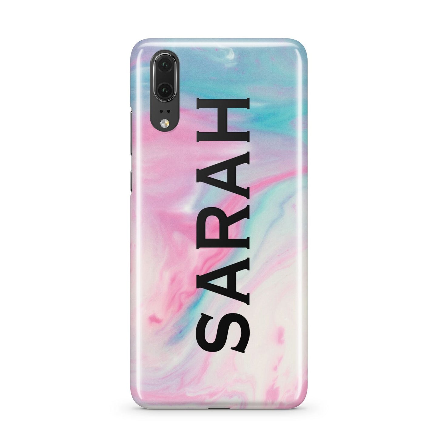 Personalised Clear Name Pastel Unicorn Marble Huawei P20 Phone Case