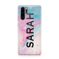 Personalised Clear Name Pastel Unicorn Marble Huawei P30 Pro Phone Case