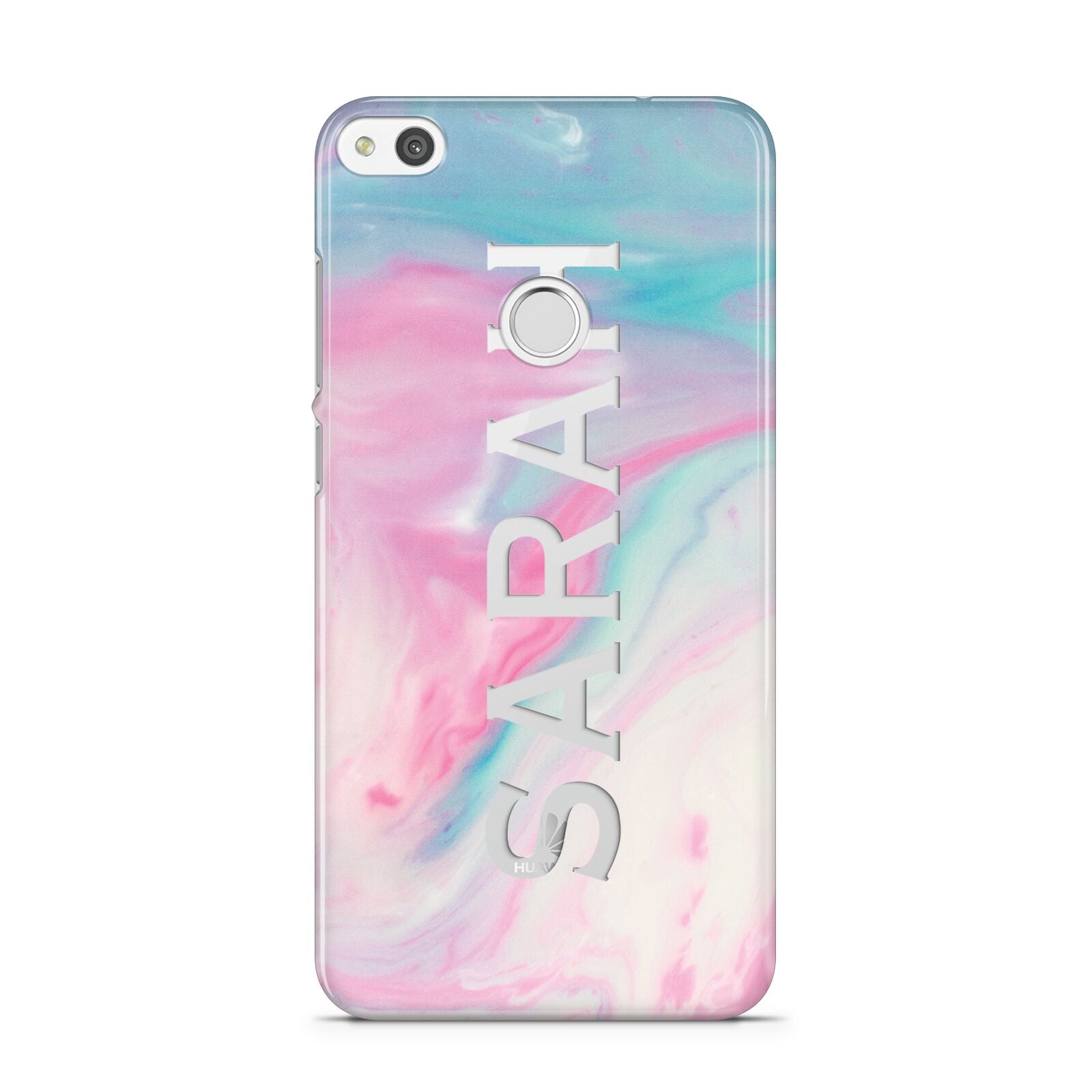 Personalised Clear Name Pastel Unicorn Marble Huawei P8 Lite Case