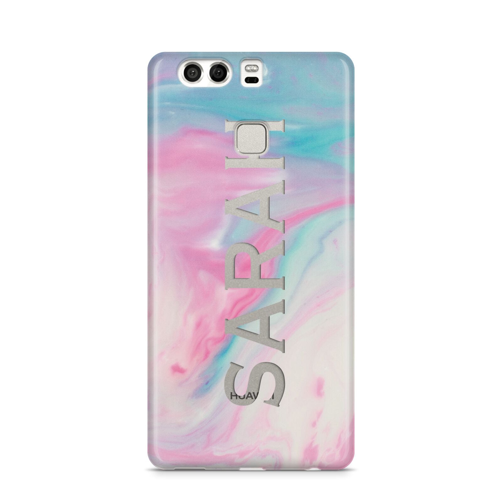 Personalised Clear Name Pastel Unicorn Marble Huawei P9 Case