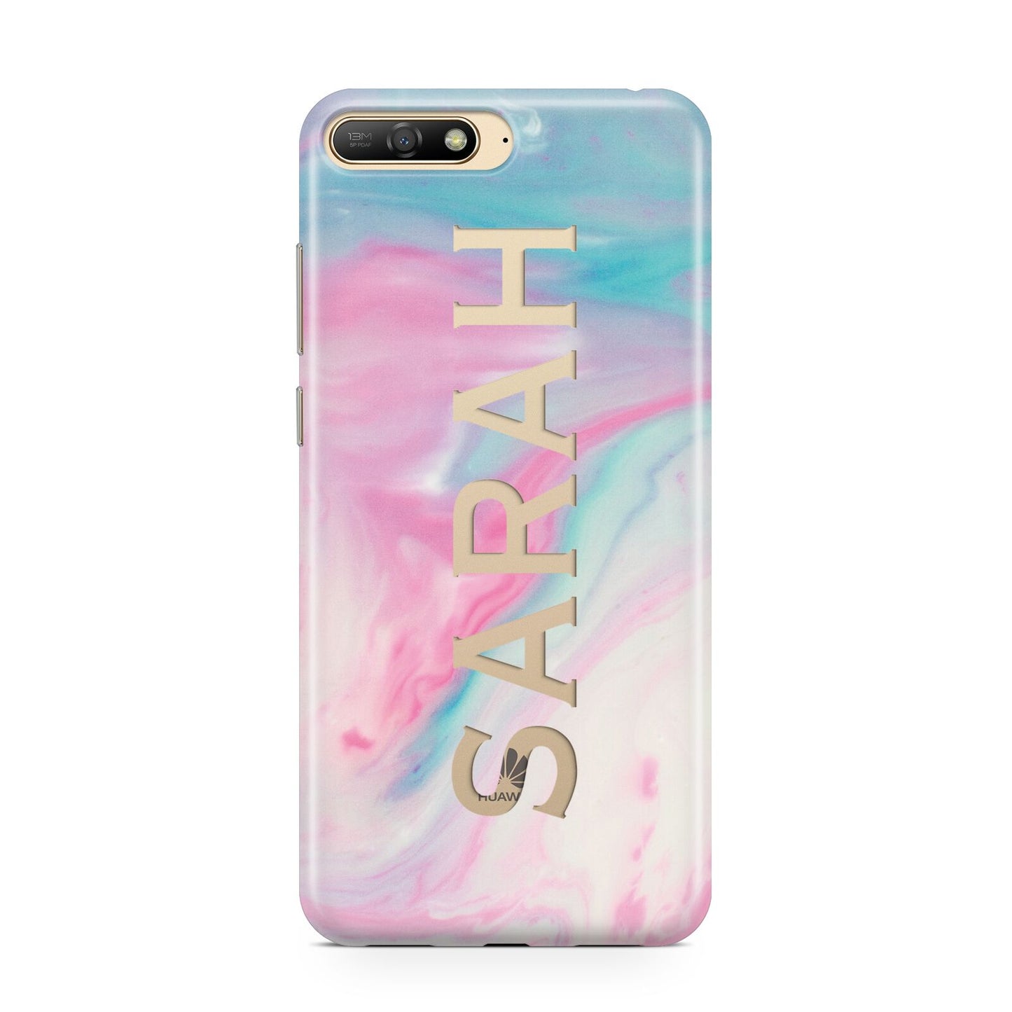 Personalised Clear Name Pastel Unicorn Marble Huawei Y6 2018