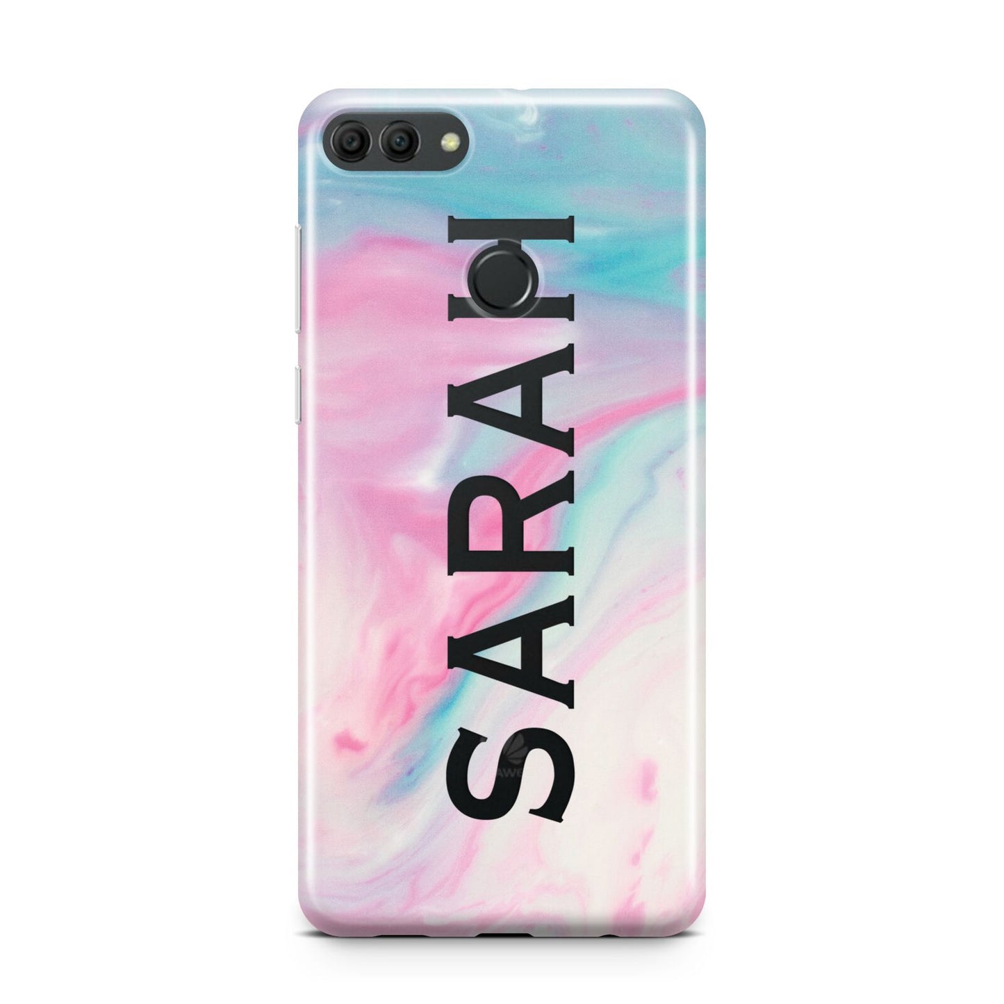 Personalised Clear Name Pastel Unicorn Marble Huawei Y9 2018