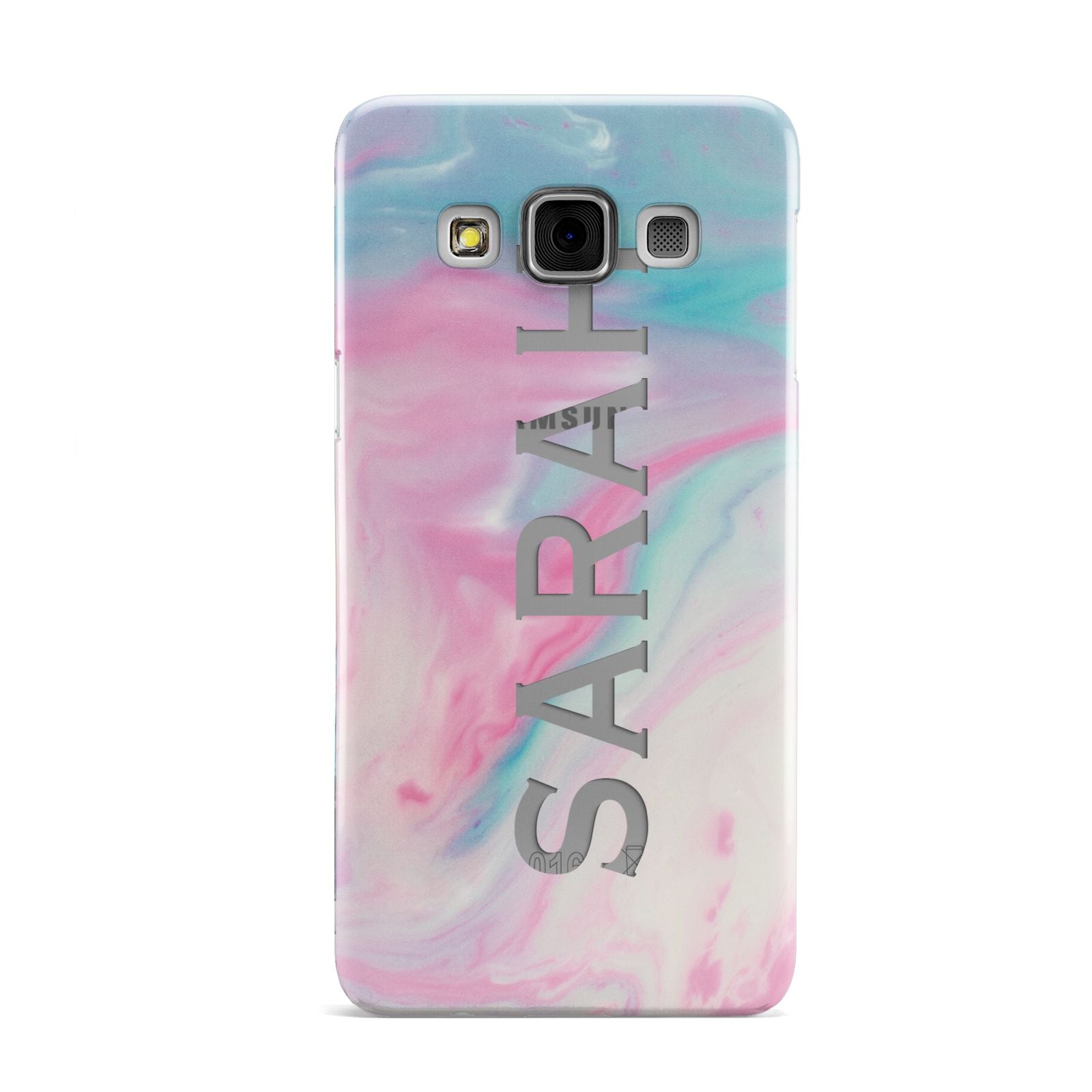 Personalised Clear Name Pastel Unicorn Marble Samsung Galaxy A3 Case