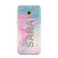Personalised Clear Name Pastel Unicorn Marble Samsung Galaxy A5 2017 Case on gold phone