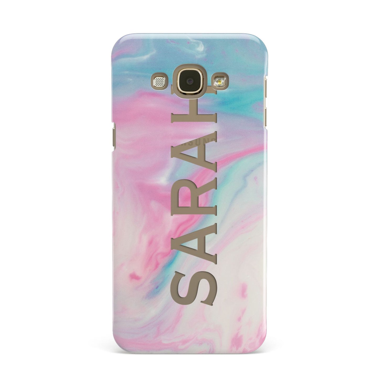 Personalised Clear Name Pastel Unicorn Marble Samsung Galaxy A8 Case