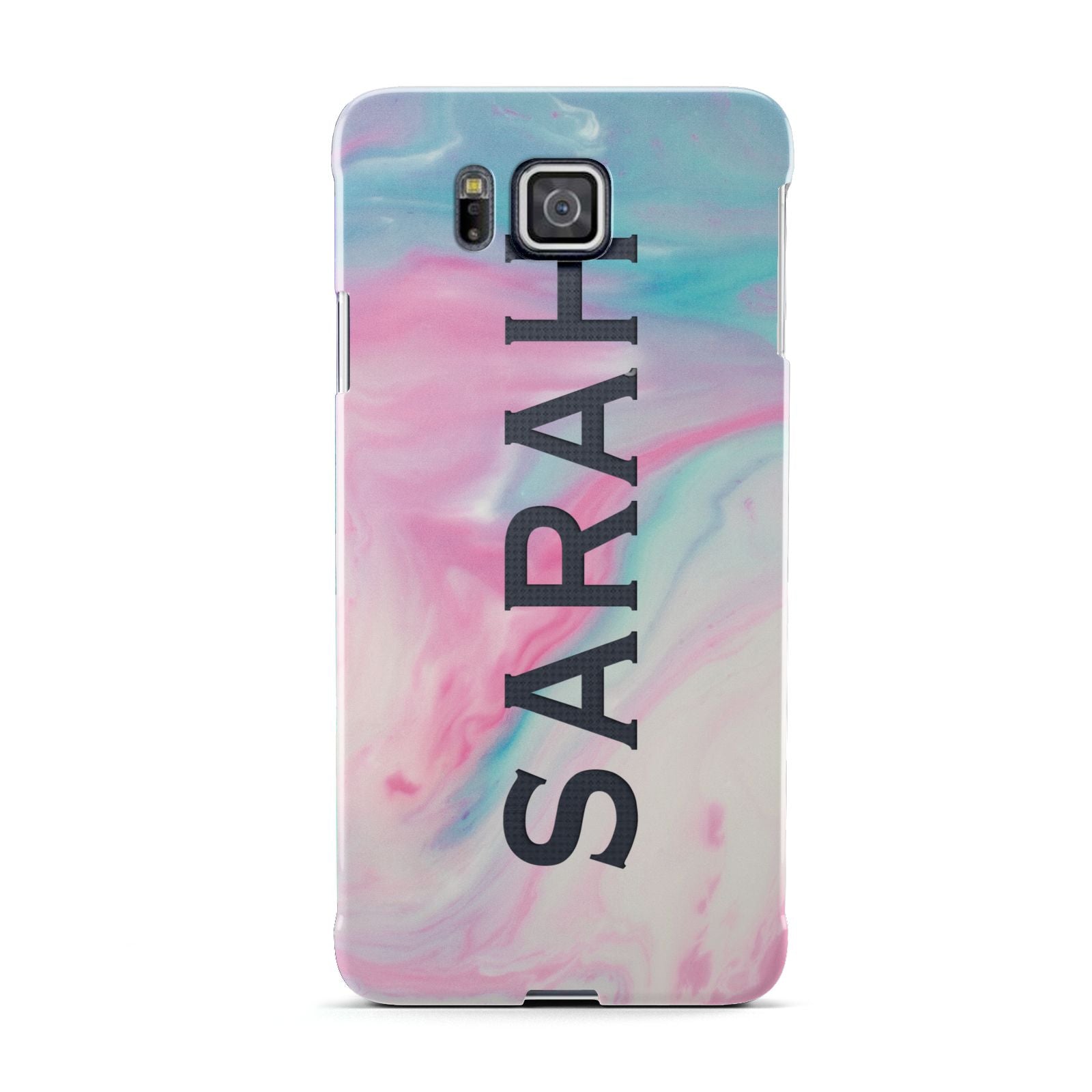 Personalised Clear Name Pastel Unicorn Marble Samsung Galaxy Alpha Case