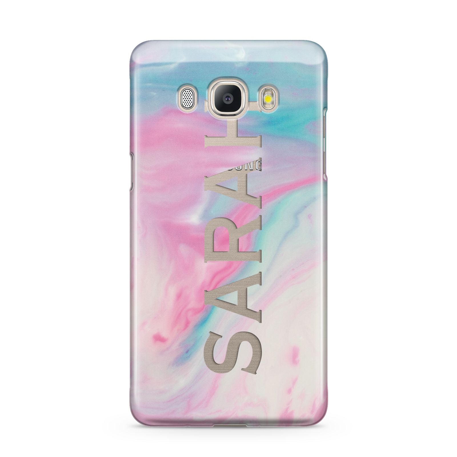 Personalised Clear Name Pastel Unicorn Marble Samsung Galaxy J5 2016 Case
