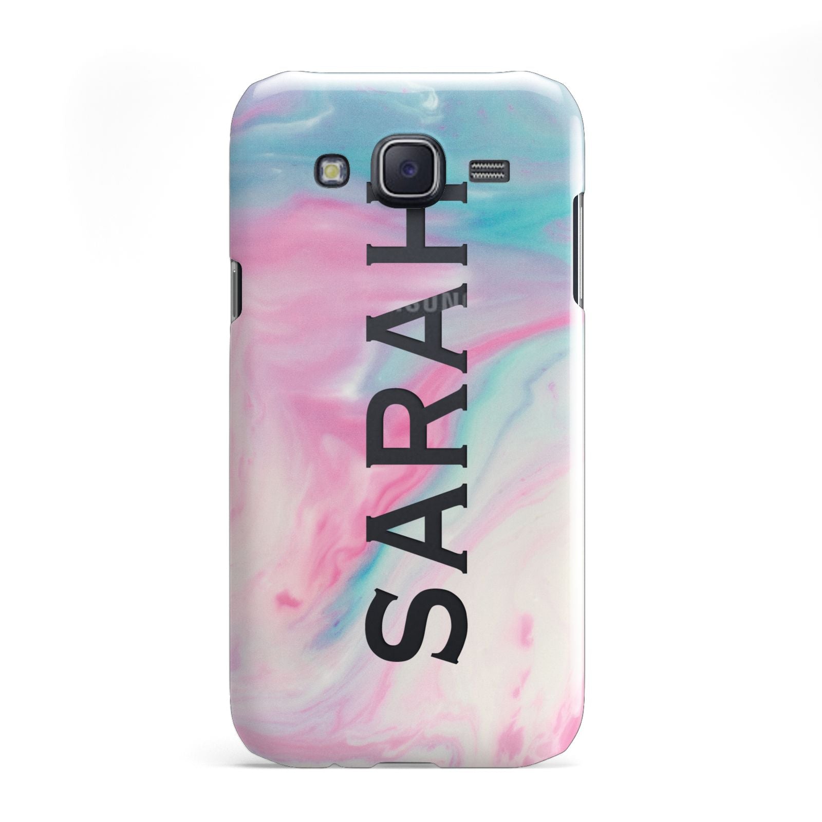 Personalised Clear Name Pastel Unicorn Marble Samsung Galaxy J5 Case