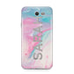 Personalised Clear Name Pastel Unicorn Marble Samsung Galaxy J7 2017 Case