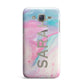 Personalised Clear Name Pastel Unicorn Marble Samsung Galaxy J7 Case