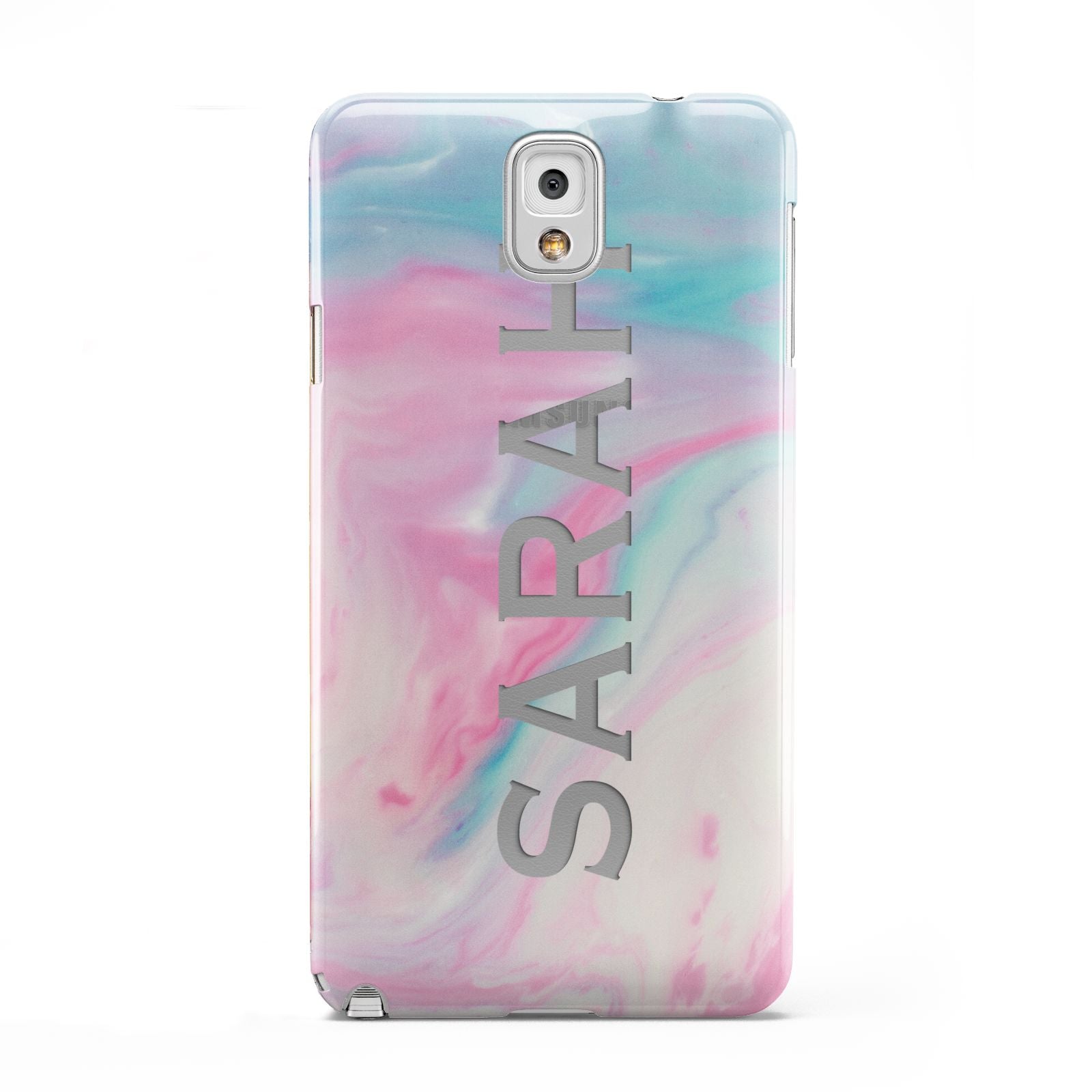 Personalised Clear Name Pastel Unicorn Marble Samsung Galaxy Note 3 Case