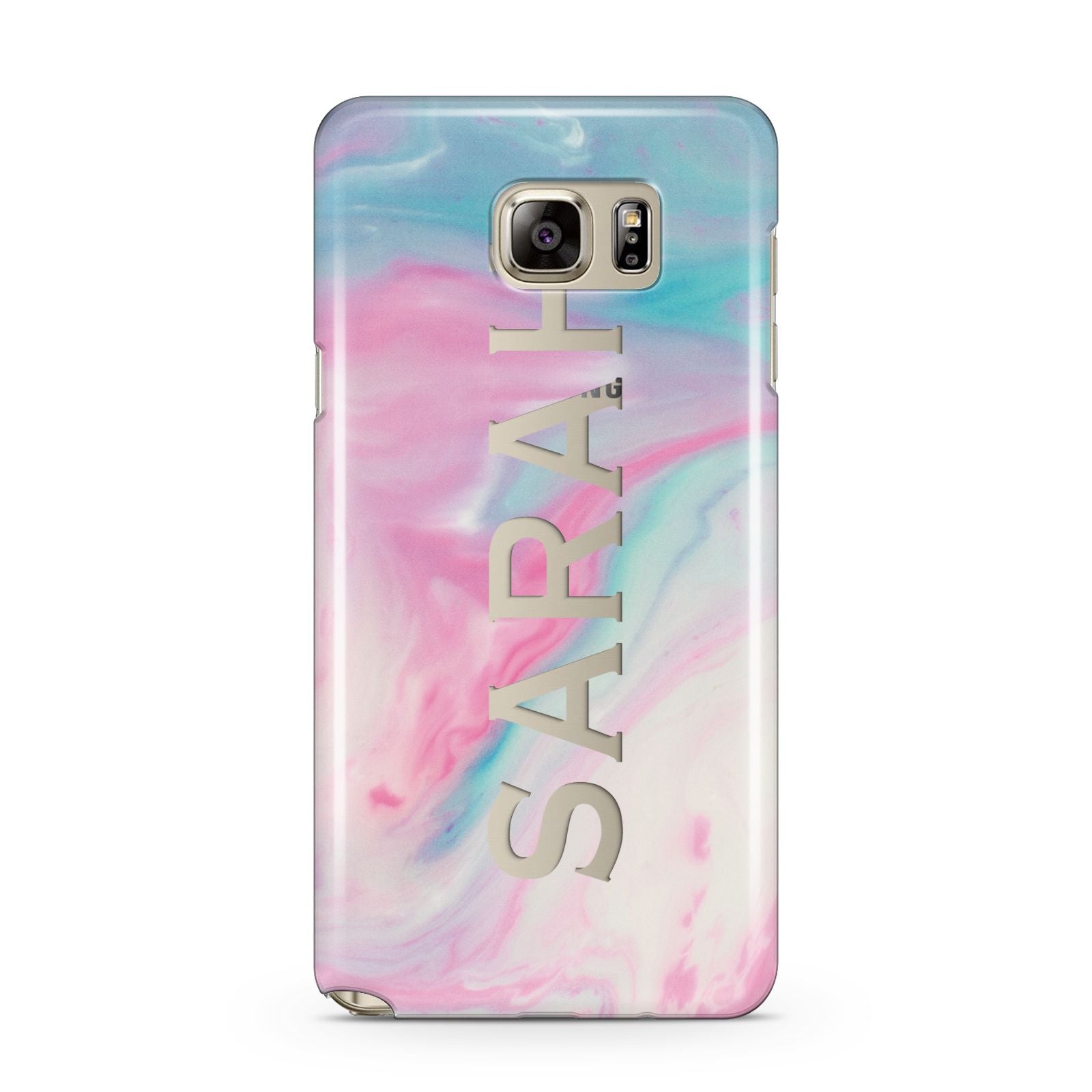 Personalised Clear Name Pastel Unicorn Marble Samsung Galaxy Note 5 Case