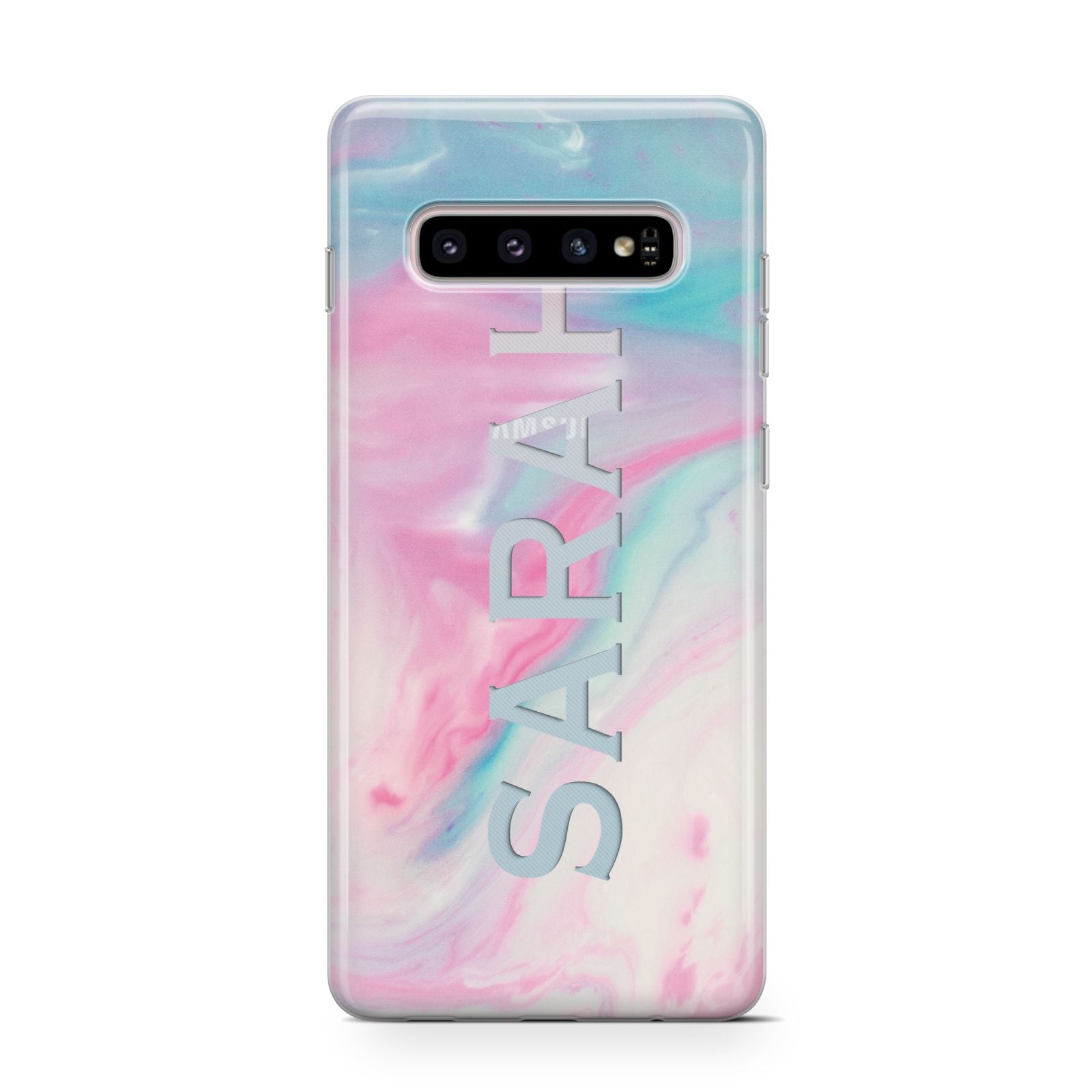 Personalised Clear Name Pastel Unicorn Marble Samsung Galaxy S10 Case