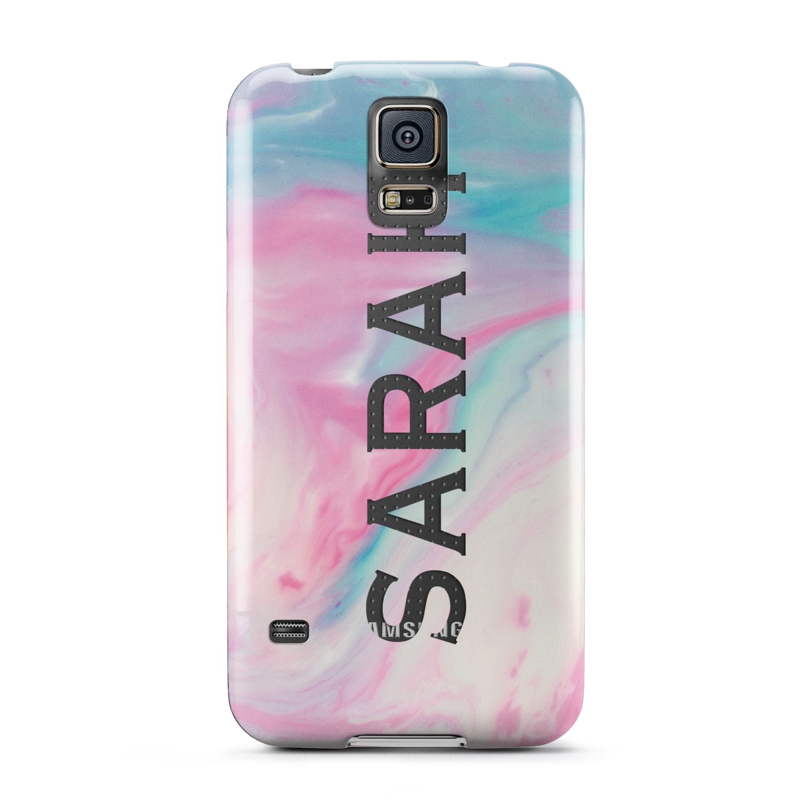 Personalised Clear Name Pastel Unicorn Marble Samsung Galaxy S5 Case