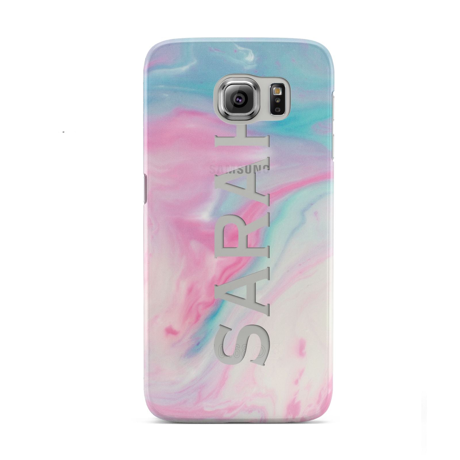 Personalised Clear Name Pastel Unicorn Marble Samsung Galaxy S6 Case