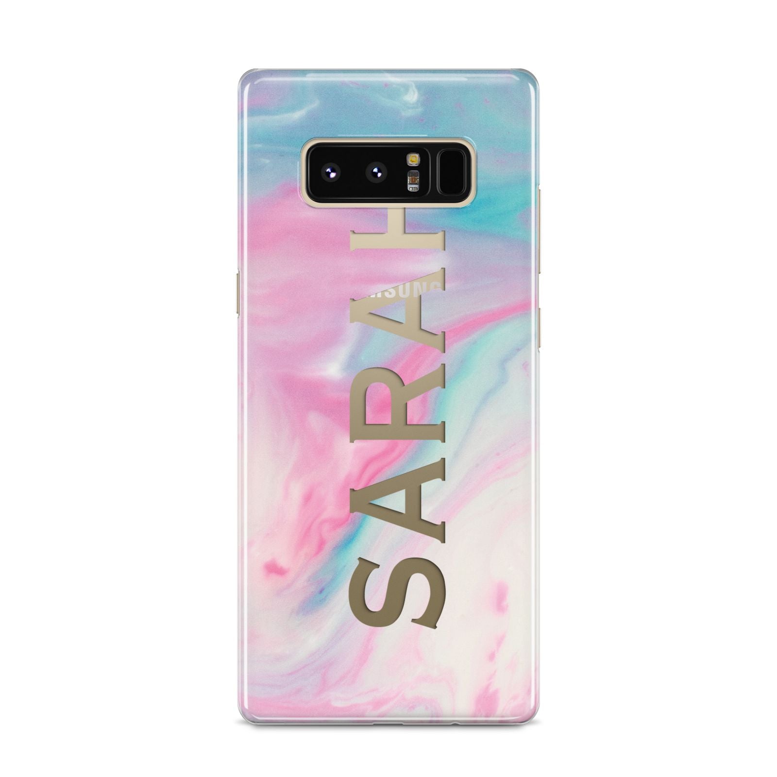 Personalised Clear Name Pastel Unicorn Marble Samsung Galaxy S8 Case