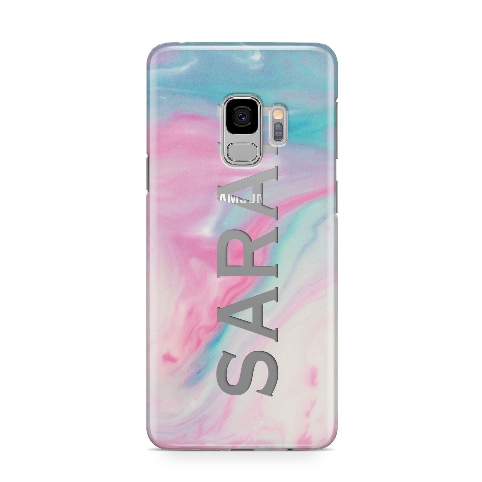 Personalised Clear Name Pastel Unicorn Marble Samsung Galaxy S9 Case