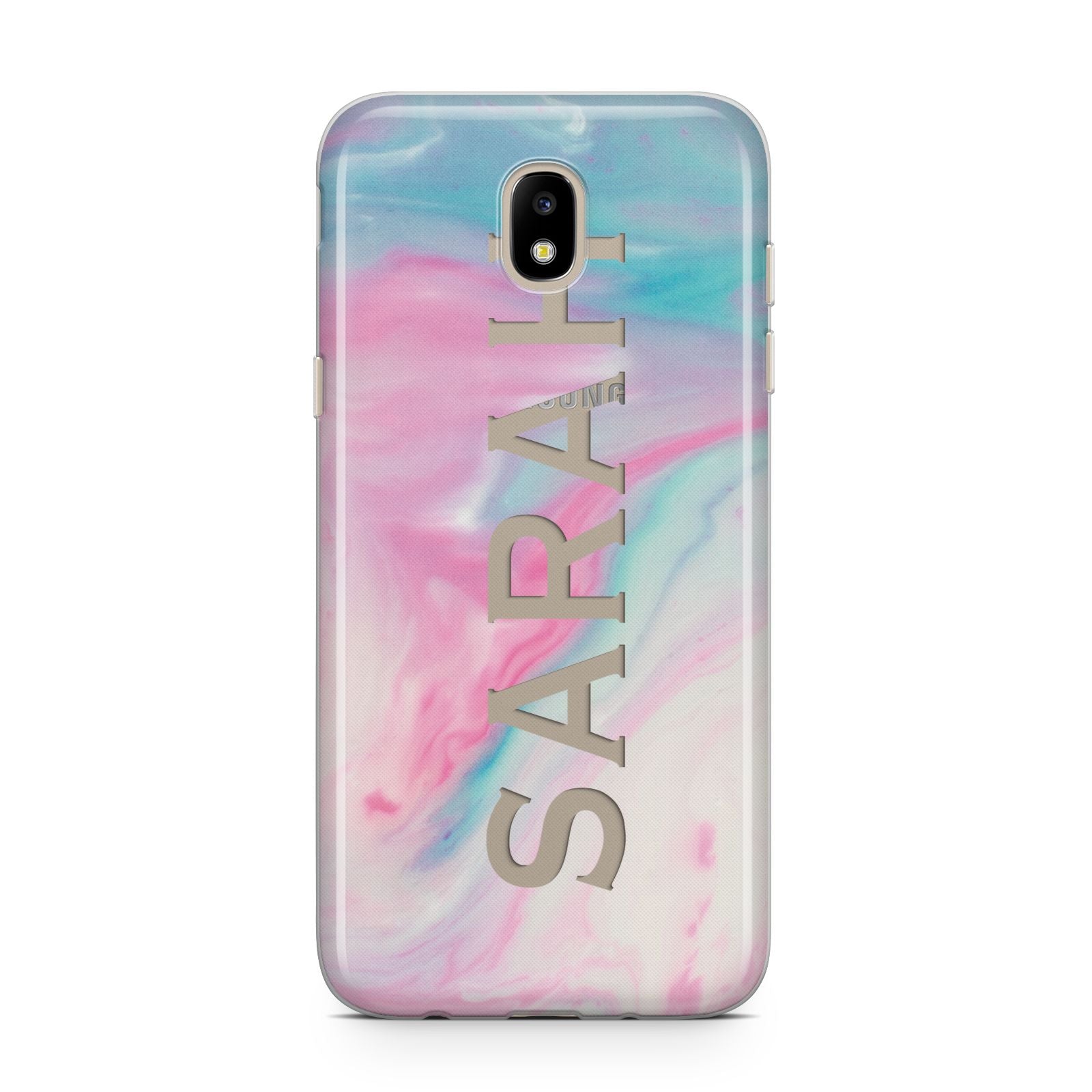 Personalised Clear Name Pastel Unicorn Marble Samsung J5 2017 Case