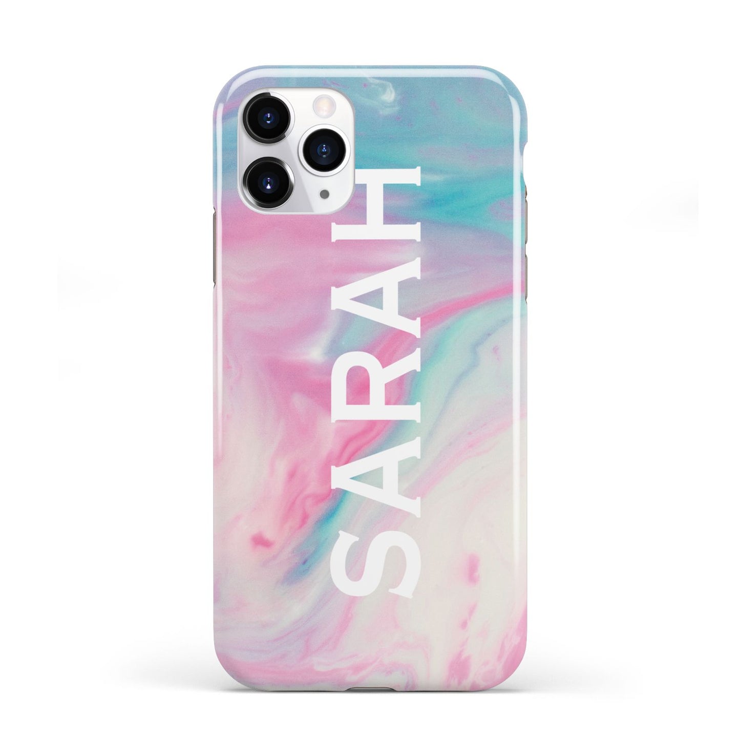 Personalised Clear Name Pastel Unicorn Marble iPhone 11 Pro 3D Tough Case