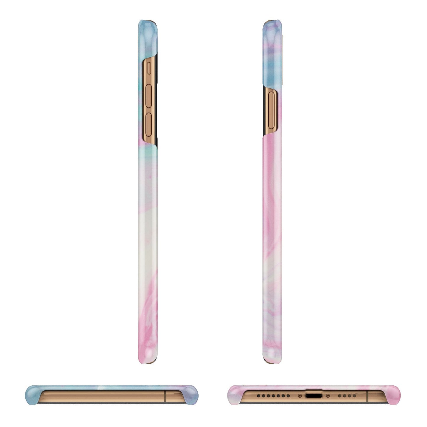 Personalised Clear Name Pastel Unicorn Marble iPhone 11 Pro Max 3D Snap Case Angle Images