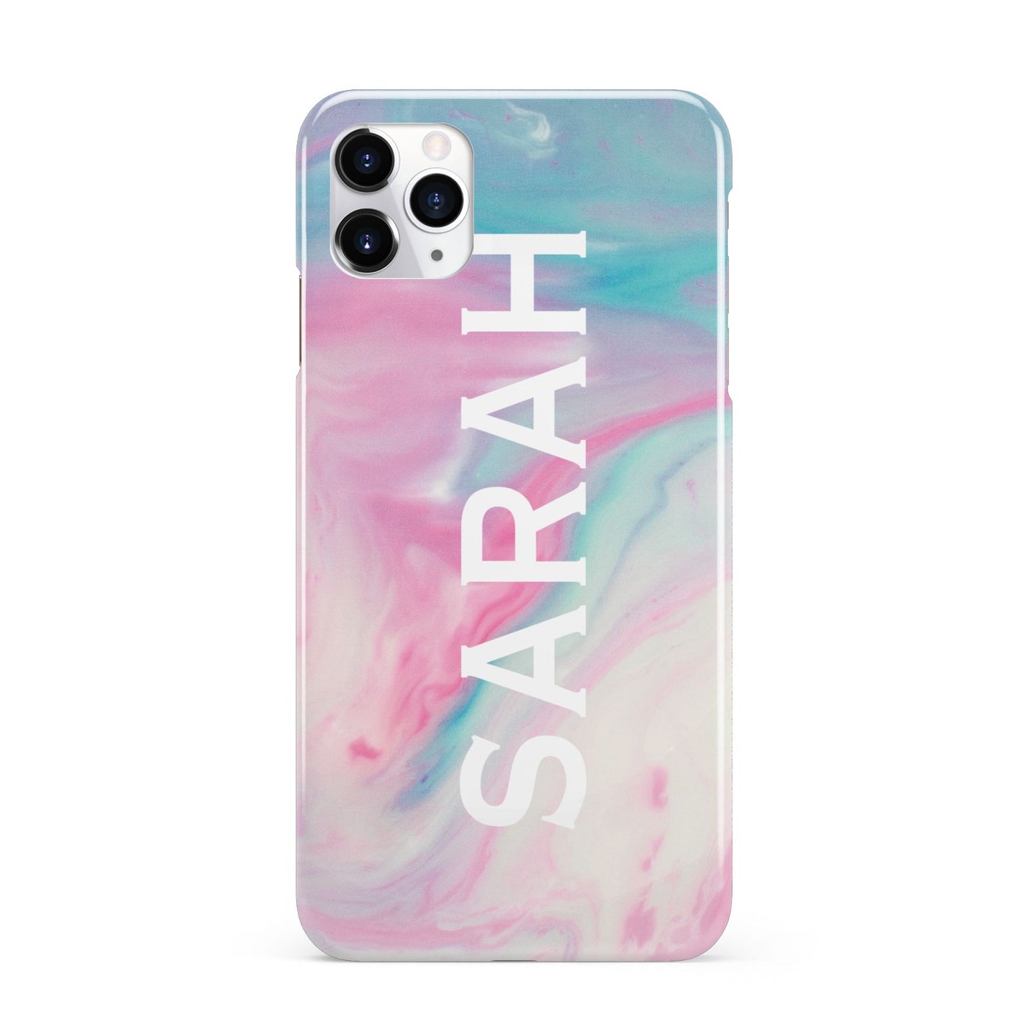 Personalised Clear Name Pastel Unicorn Marble iPhone 11 Pro Max 3D Snap Case