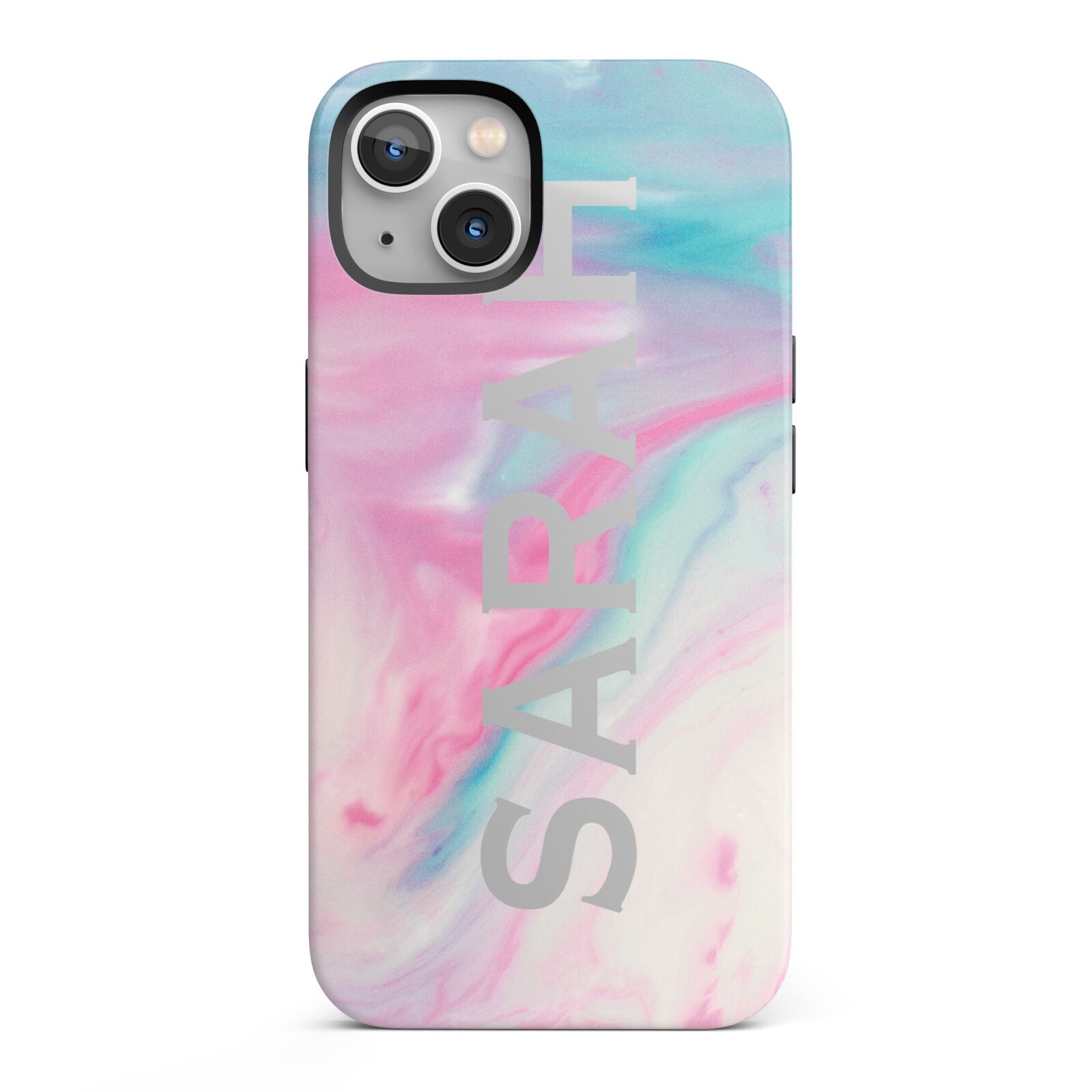 Personalised Clear Name Pastel Unicorn Marble iPhone 13 Full Wrap 3D Tough Case