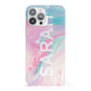 Personalised Clear Name Pastel Unicorn Marble iPhone 13 Pro Max Full Wrap 3D Snap Case