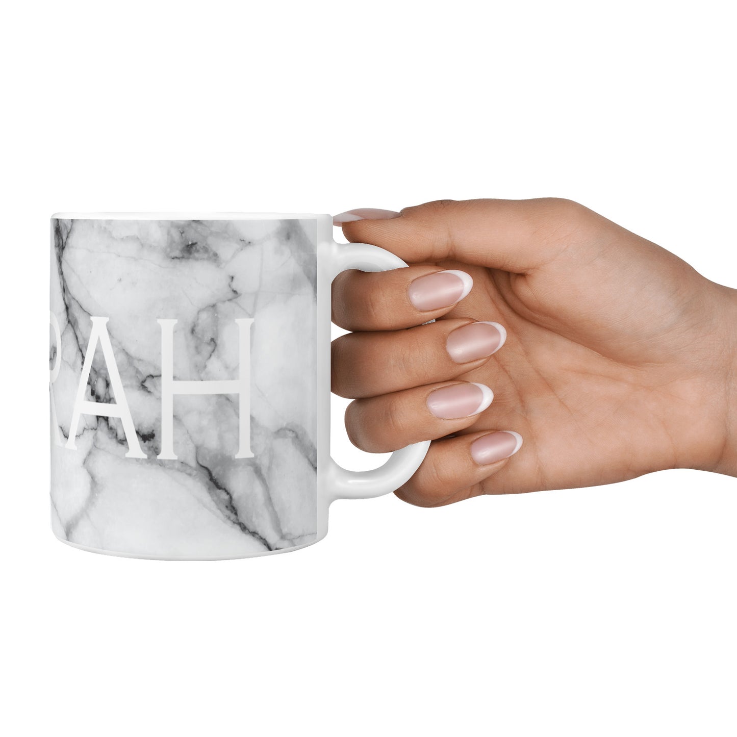 Personalised Clear Name See Through Grey Marble 10oz Mug Alternative Image 4