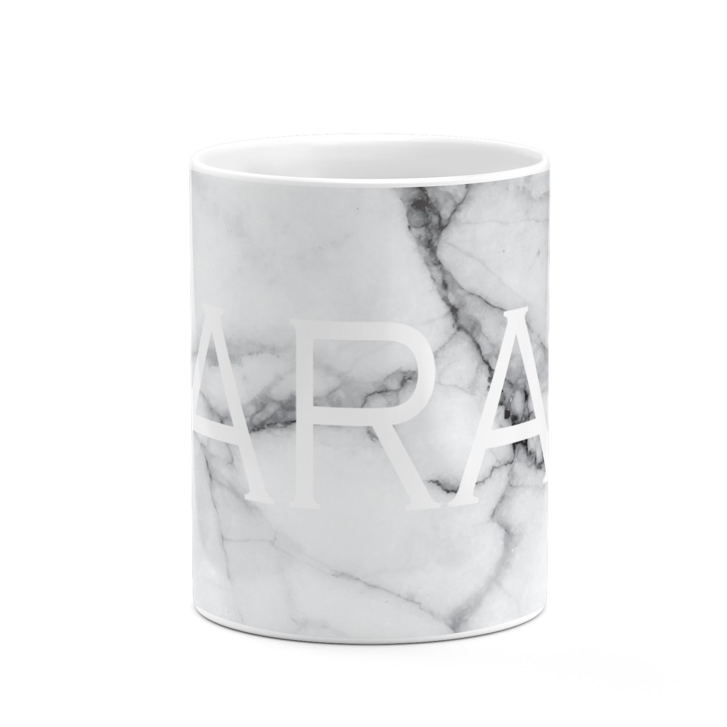 Personalised Clear Name See Through Grey Marble 10oz Mug Alternative Image 7