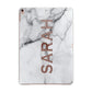 Personalised Clear Name See Through Grey Marble Apple iPad Rose Gold Case