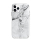 Personalised Clear Name See Through Grey Marble Apple iPhone 11 Pro Max in Silver with Bumper Case