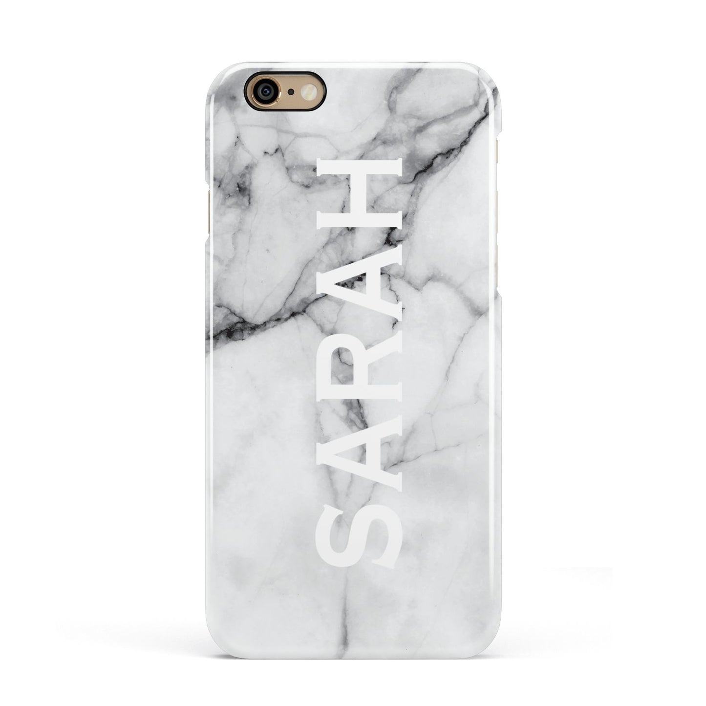 Personalised Clear Name See Through Grey Marble Apple iPhone 6 3D Snap Case