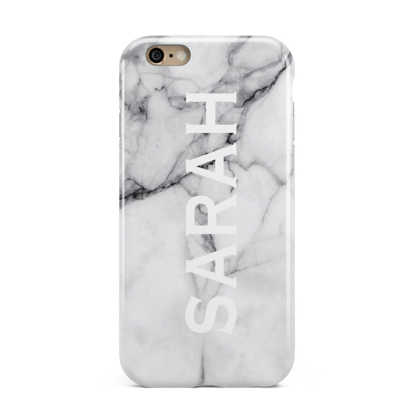 Personalised Clear Name See Through Grey Marble Apple iPhone 6 3D Tough Case