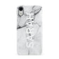 Personalised Clear Name See Through Grey Marble Apple iPhone XR White 3D Snap Case