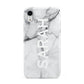 Personalised Clear Name See Through Grey Marble Apple iPhone XR White 3D Tough Case