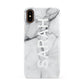 Personalised Clear Name See Through Grey Marble Apple iPhone XS 3D Snap Case