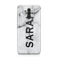 Personalised Clear Name See Through Grey Marble Huawei Mate 20 Lite