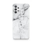 Personalised Clear Name See Through Grey Marble Samsung A32 5G Case