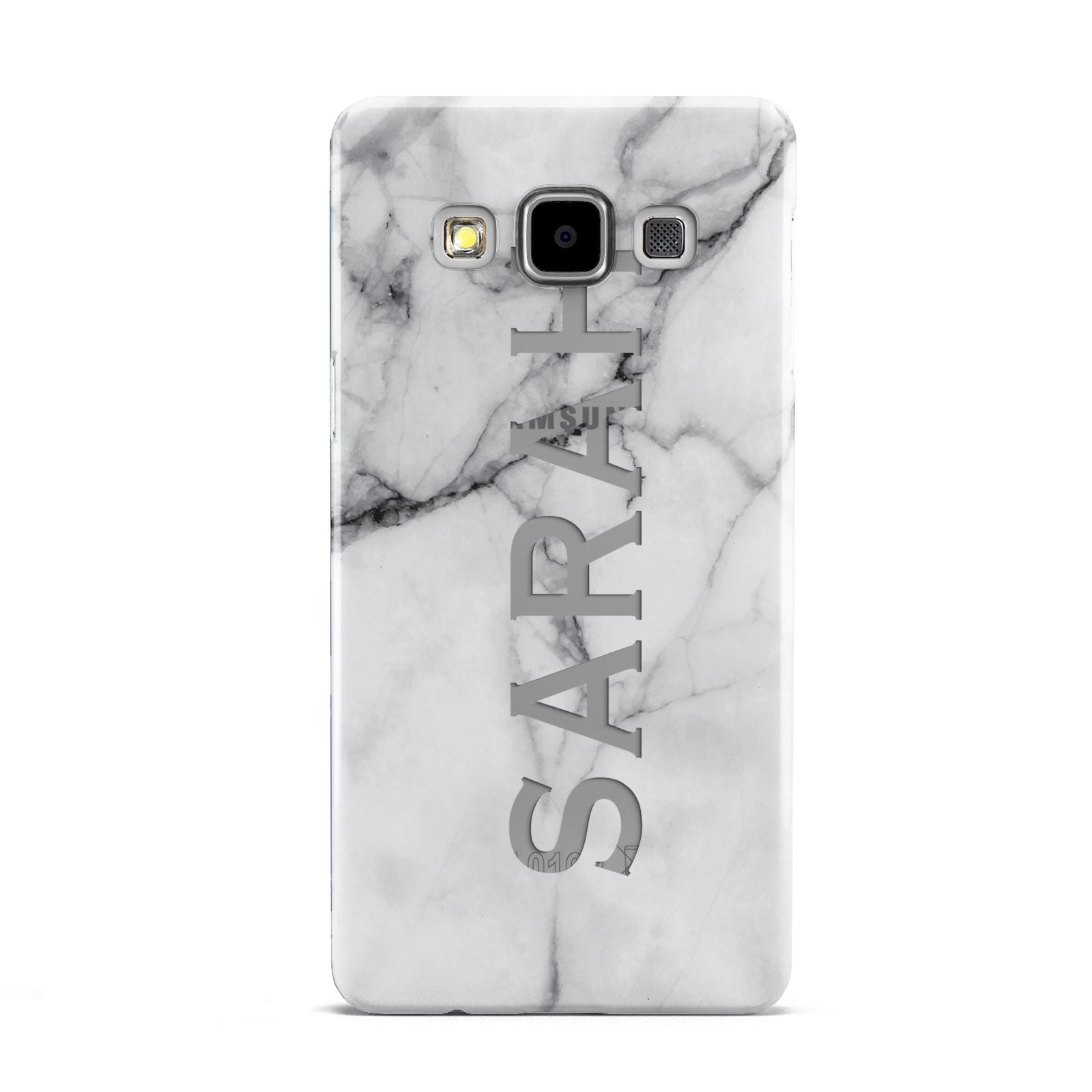 Personalised Clear Name See Through Grey Marble Samsung Galaxy A5 Case