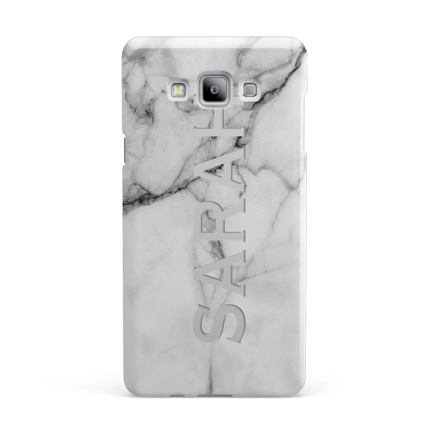 Personalised Clear Name See Through Grey Marble Samsung Galaxy A7 2015 Case