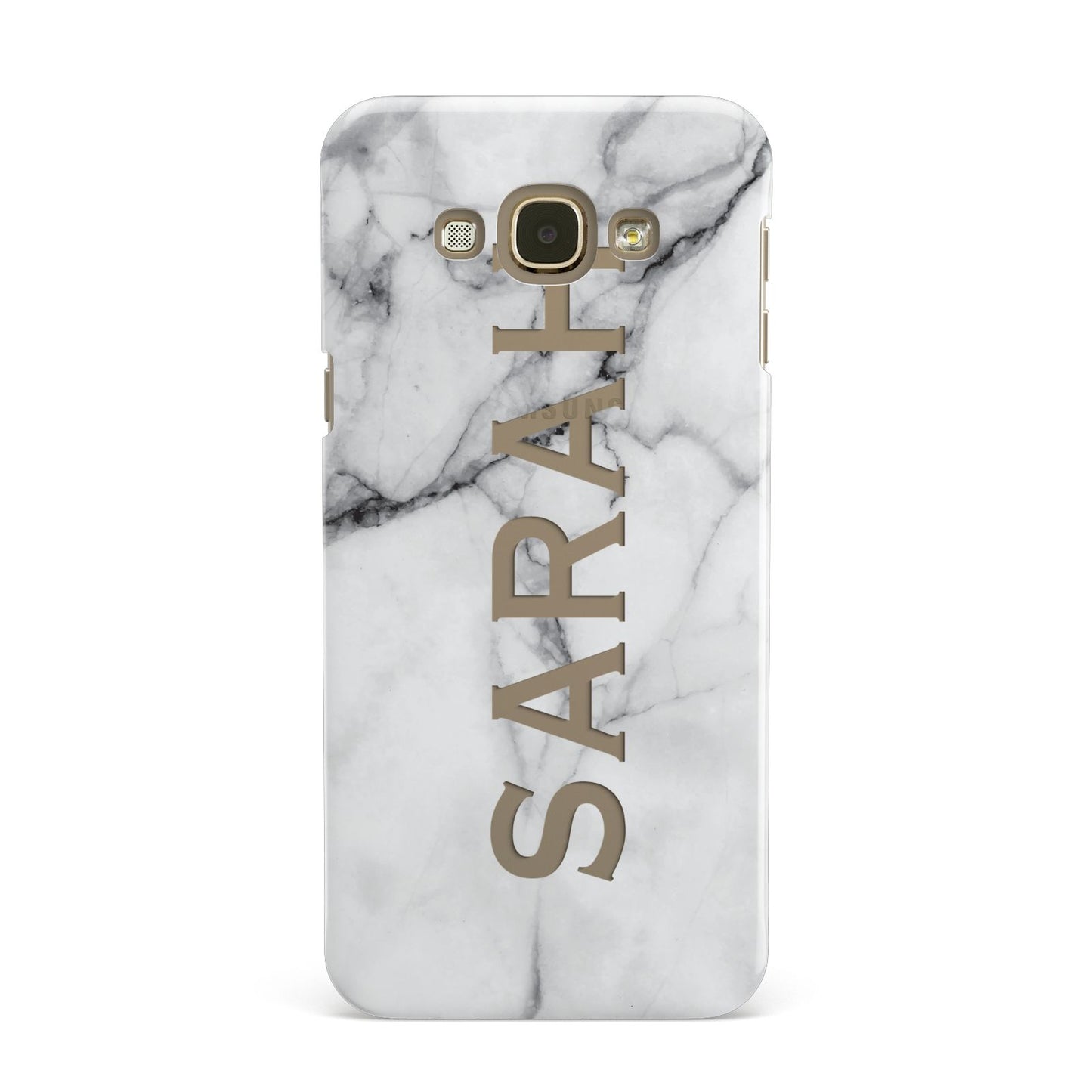 Personalised Clear Name See Through Grey Marble Samsung Galaxy A8 Case