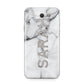 Personalised Clear Name See Through Grey Marble Samsung Galaxy J7 2017 Case