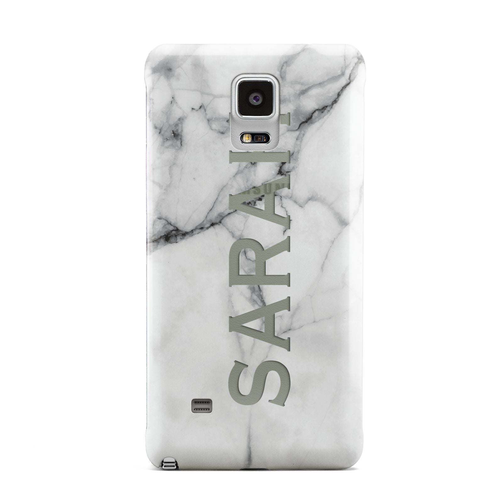 Personalised Clear Name See Through Grey Marble Samsung Galaxy Note 4 Case