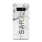 Personalised Clear Name See Through Grey Marble Samsung Galaxy Note 8 Case