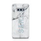 Personalised Clear Name See Through Grey Marble Samsung Galaxy S10E Case