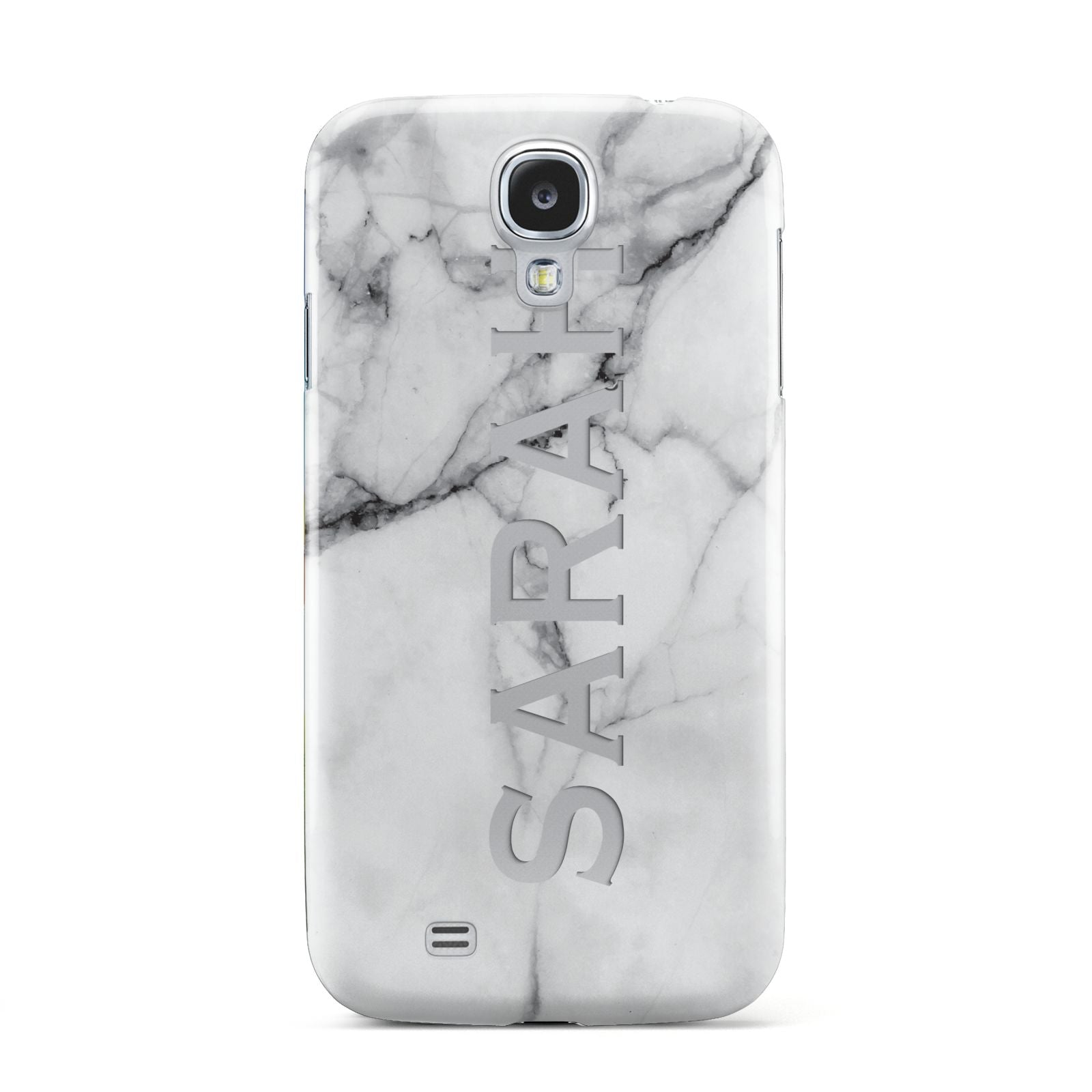 Personalised Clear Name See Through Grey Marble Samsung Galaxy S4 Case