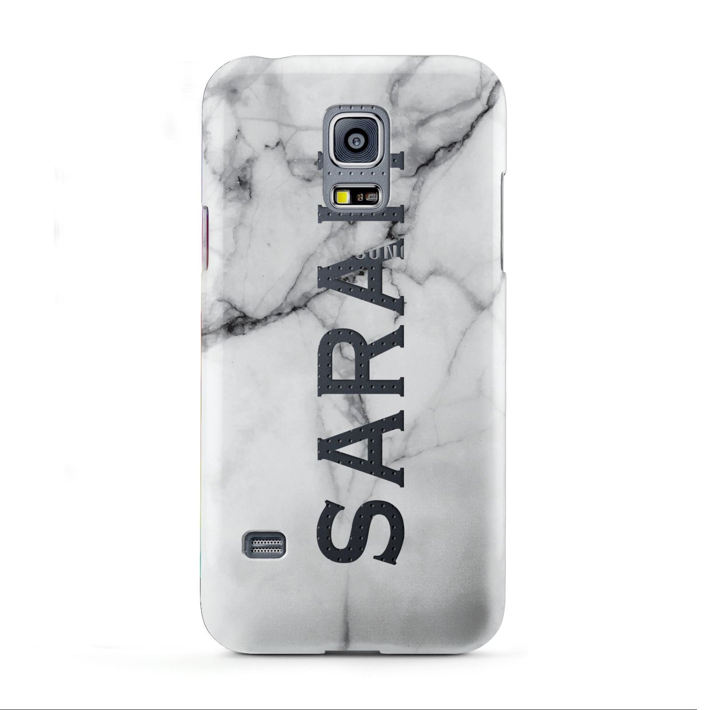 Personalised Clear Name See Through Grey Marble Samsung Galaxy S5 Mini Case