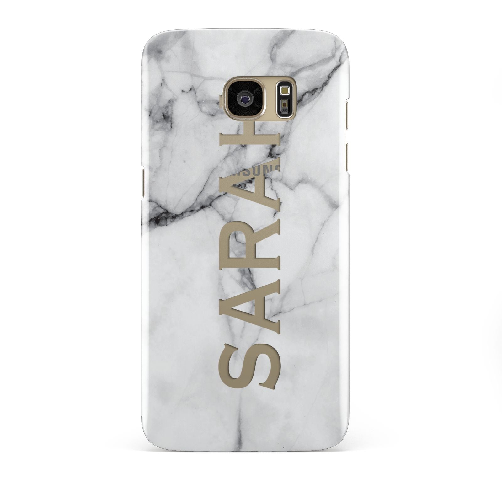 Personalised Clear Name See Through Grey Marble Samsung Galaxy S7 Edge Case