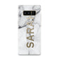 Personalised Clear Name See Through Grey Marble Samsung Galaxy S8 Case