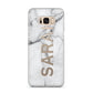 Personalised Clear Name See Through Grey Marble Samsung Galaxy S8 Plus Case